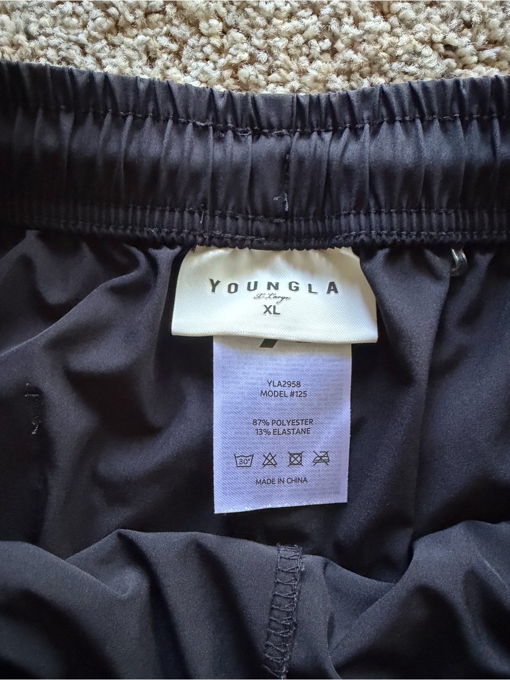 YoungLA Black Athletic Shorts with White Piping - Picture 3 of 3